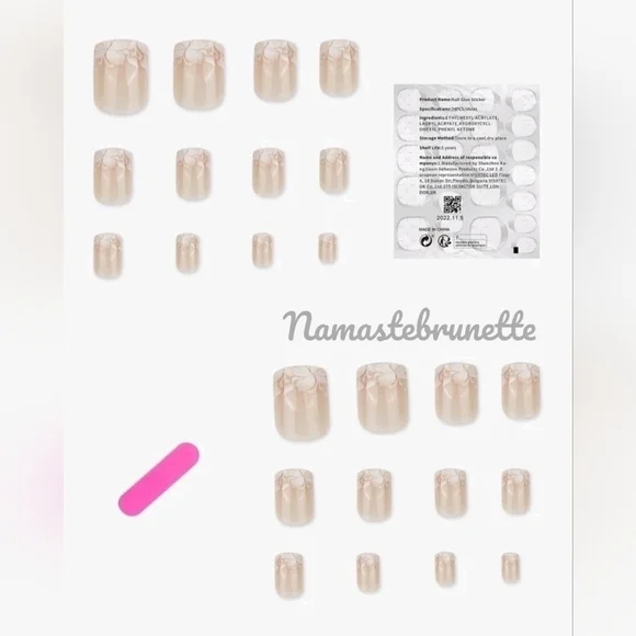 2/$16 Floral French Manicure Press On Nails - Picture 4 of 12